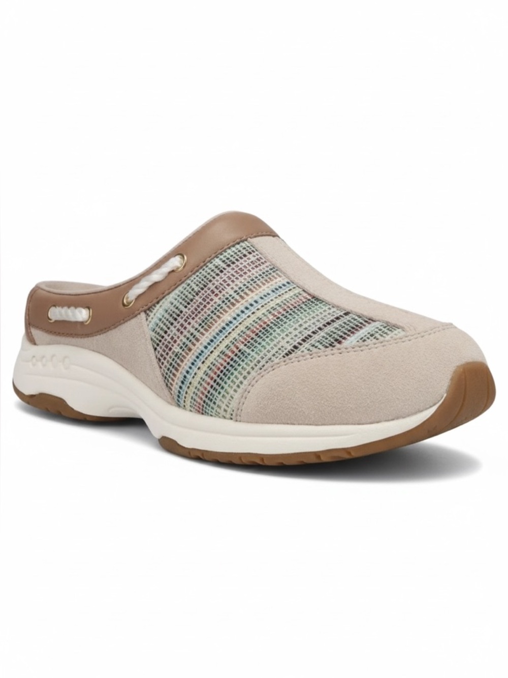 Easy Spirit Womens Travelport Striped Mules Nautical Slip On Clog Sneakers NWOT